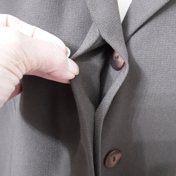 Norton McNaughton Size 14 Vintage Dark Taupe Midi Length Blazer, EUC - Picture 9 of 14